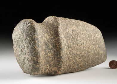 Large Native American 3/4 Grooved Stone Axe Head