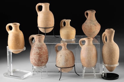 Ancient Levantine Pottery, 8 Petite Pitchers & Vessels