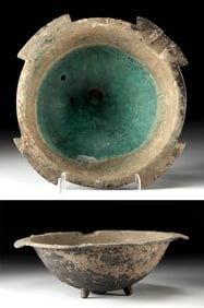 11th C. Seljuk Khorasan Copper Lead Cauldron w/ Flanges