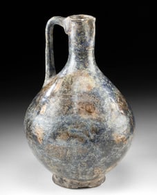 Persian 12th C. Seljuq Cobalt Blue Glazed Pitcher