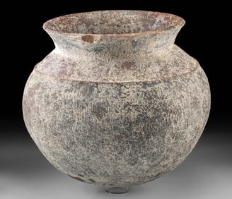 Ancient Thai Ban Chiang Ceramic Jar, Cord Textures