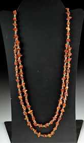 Egyptian Late Dynastic Faience & Amber Bead Necklace
