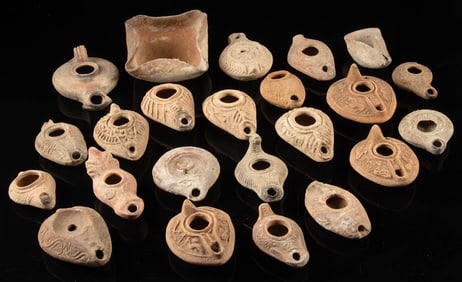Roman to Byzantine Holy Land Oil Lamps, Group of 23