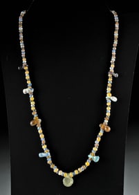 Ancient Roman-Byzantine Multicolor Glass Bead Necklace
