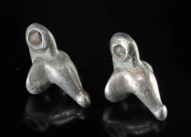 Pair of Roman Silver Phallic Amulets - Fascina