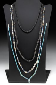 Ancient Roman / Near East Hematite & Glass Bead Strands