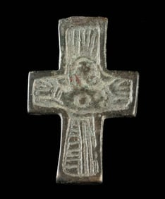 Byzantine Leaded Bronze Plaque - Crucifix