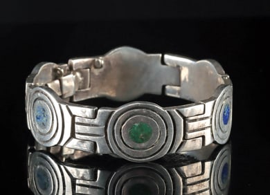 1950s Mexican Los Castillo Sterling Silver Bracelet