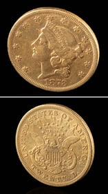 1873-S $20 Gold Double Eagle - Closed 3 Variety