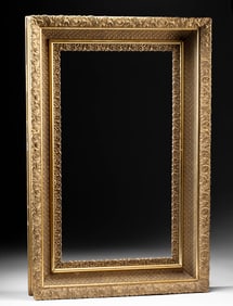 19th C. Victorian Silvered Gesso Frame - Rococo Revival
