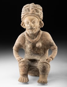 Large Ecuadoran Bahia Pottery Seated Female Figure