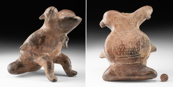 Colima Pottery Reclinatario Headrest, Hybrid Creature