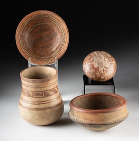 Four Costa Rican & Nayarit Pottery Vessels