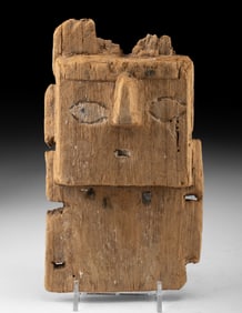 Pre-Columbian Chancay Painted Wood Funerary Mask