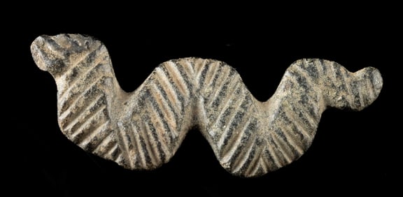 Sumerian Stone Serpent Amulet with Suspension Hole