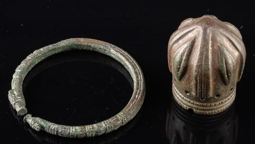 Luristan Bronze Bracelet and Islamic Mace Head