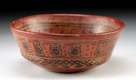 Maya Copador Polychrome Bowl with Turkey Motifs