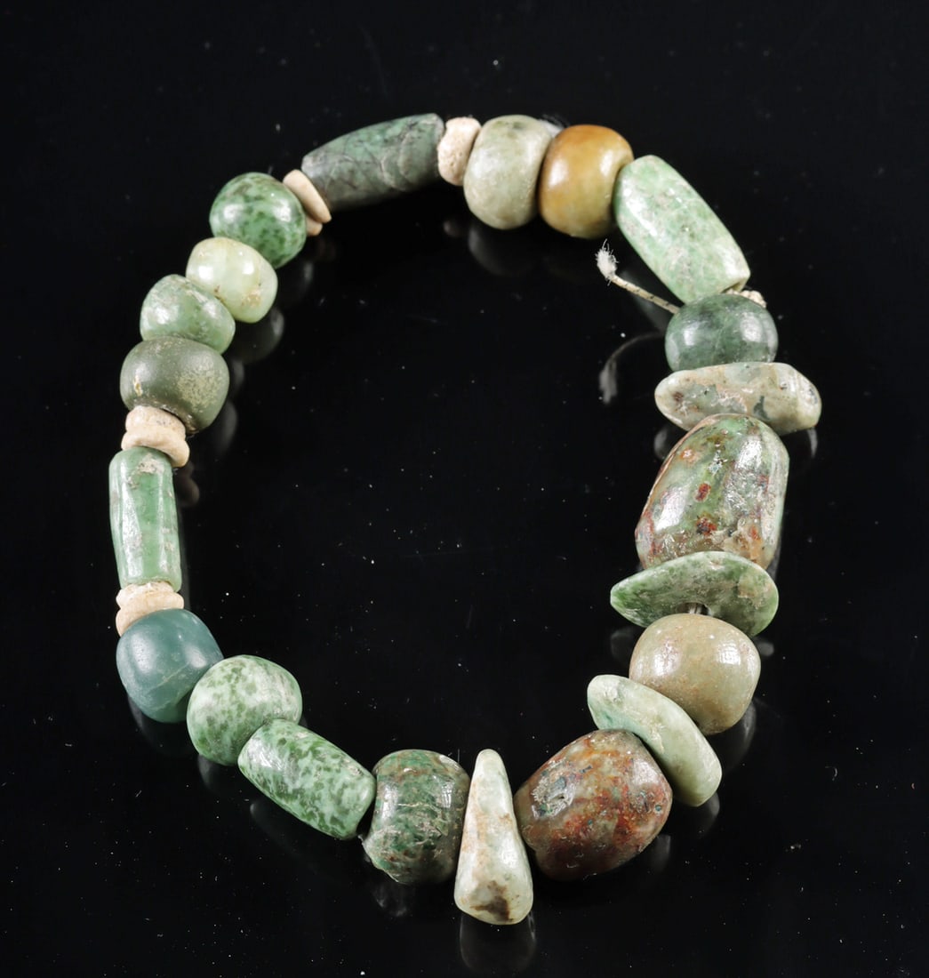 Wearable Bracelet w/ Pre-Columbian Jade & Stone Beads (1 of 4)