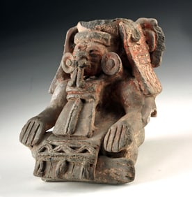 Zapotec Pottery Figural Urn - Cocijo Rain God