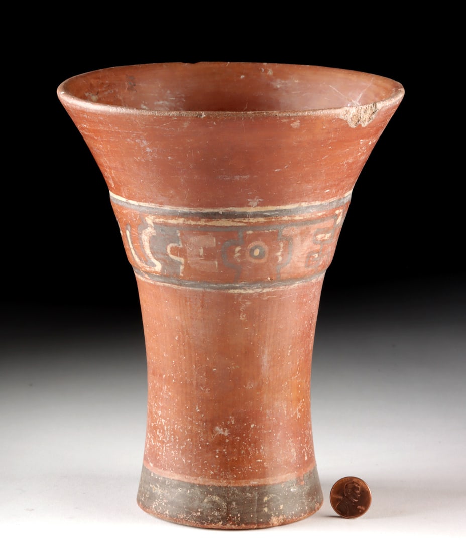 Tiahuanaco Polychrome Kero - Geometric & Monkey Motifs (1 of 3)