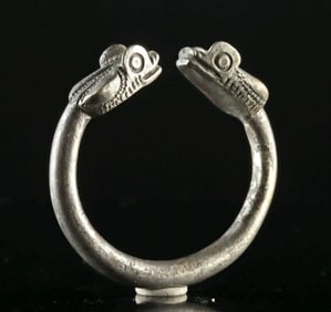 Achaemenid Silver Child's Bracelet - Snake Head Termini
