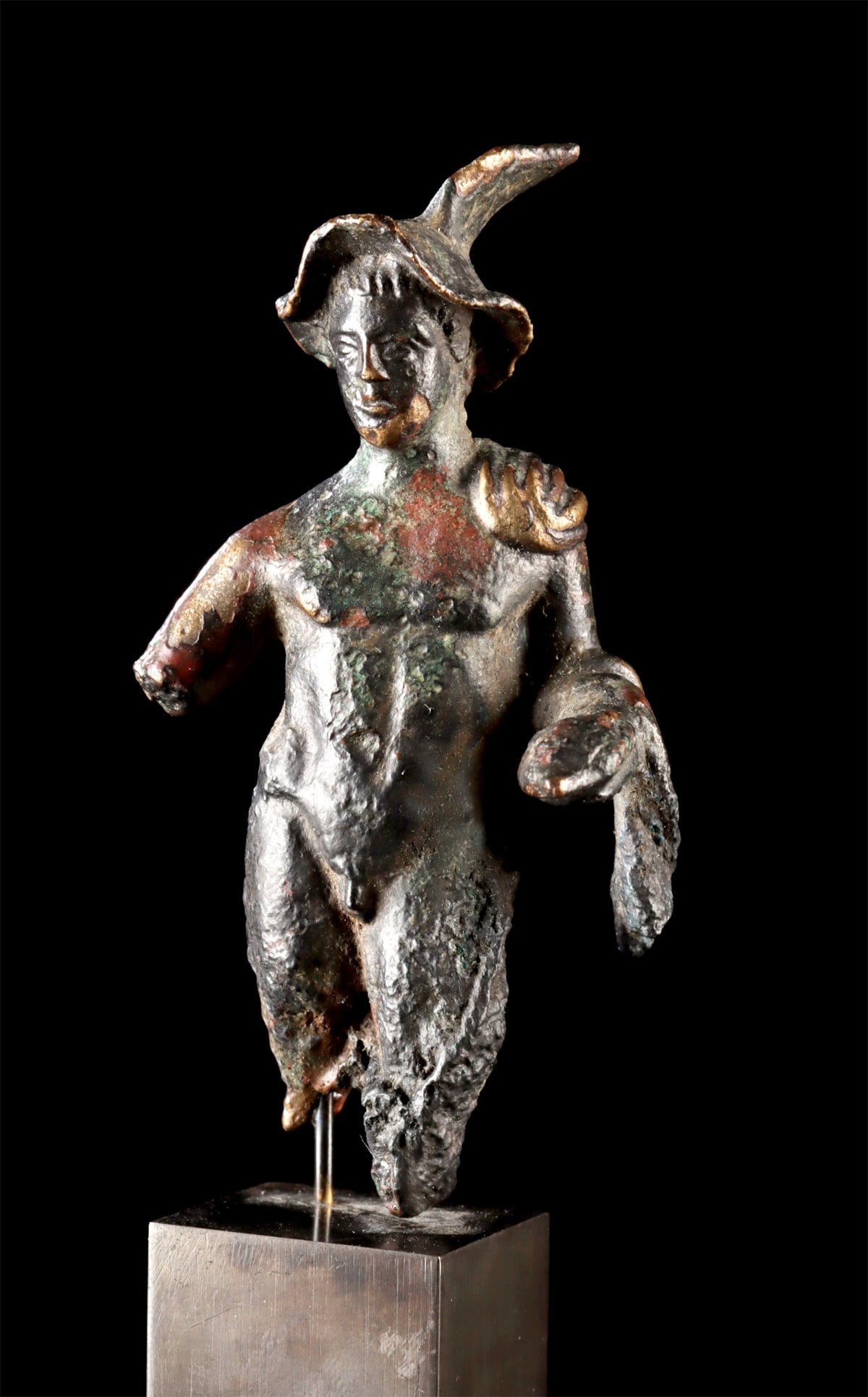 Roman Bronze Nude Mercury w/ Winged Petasos and Chlamys - 2