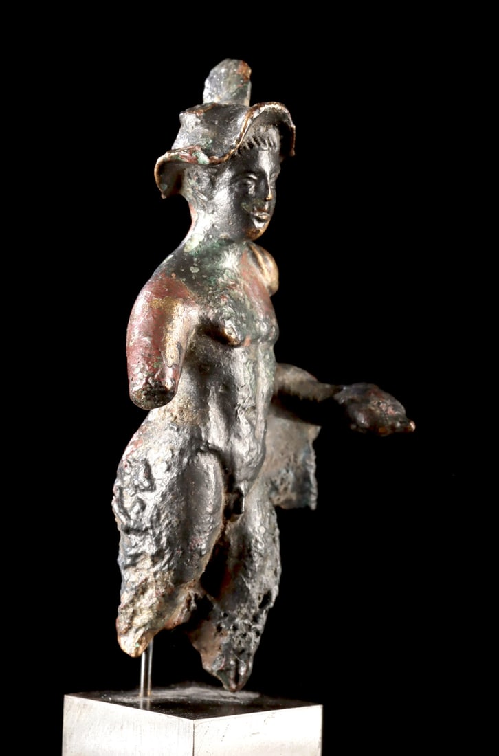 Roman Bronze Nude Mercury w/ Winged Petasos and Chlamys - 3