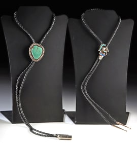 2 Silver Bolo Ties, Zuni Dancer by Lavonne Lalio