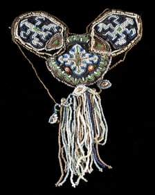 Early 1900s Crochet & Glass Beadwork Textile Ornament