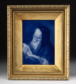19th C. French Porcelain Plaque after Velasquez - Monk