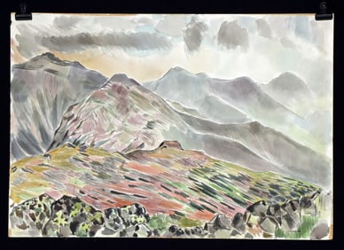Edith Kramer Plein Air Watercolor Landscape (1955)
