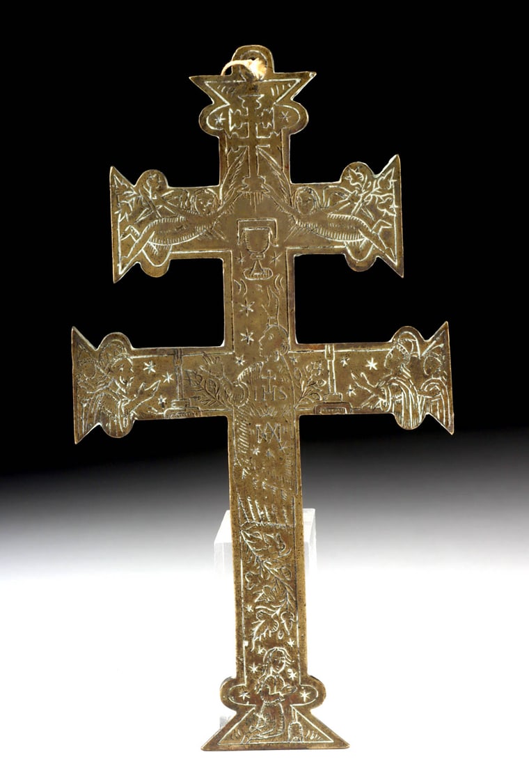 18th C. Spanish Brass Cross of Caravaca, Ex Gibran (1 of 2)