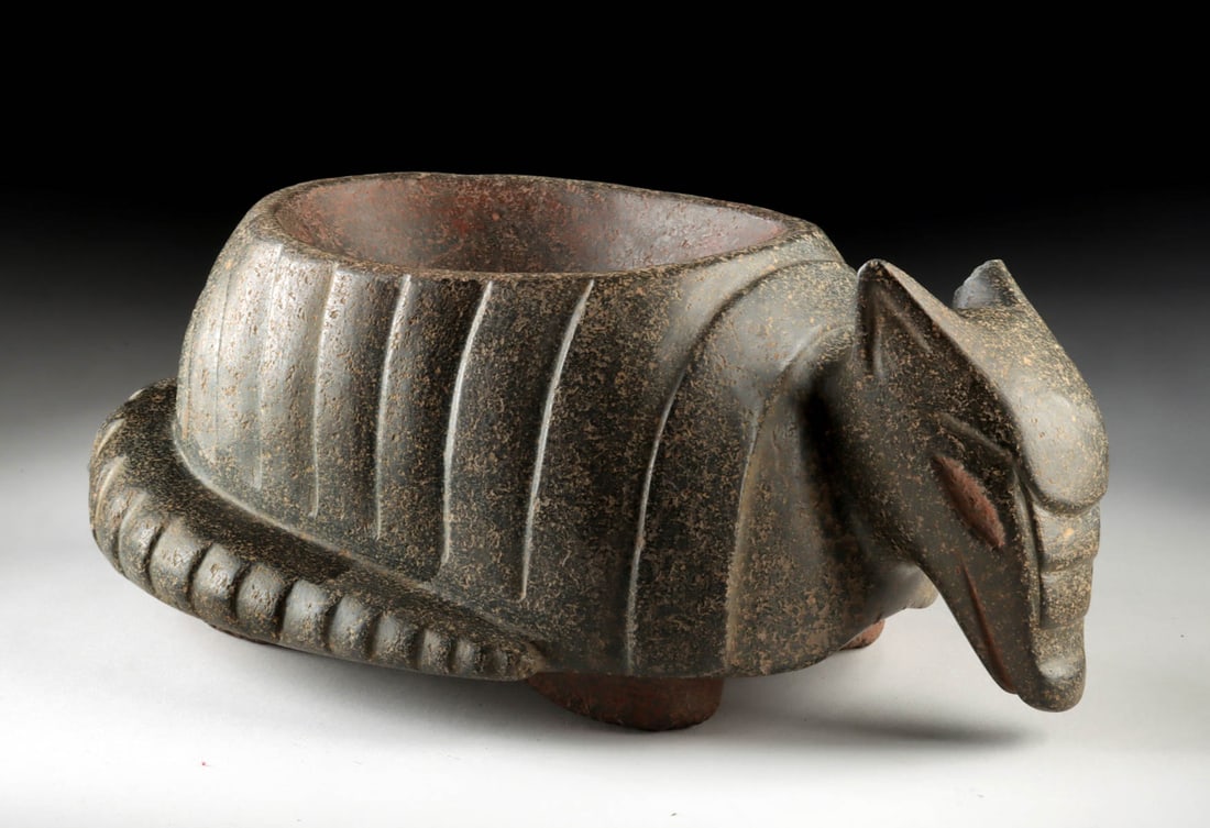 Aztec Stone Armadillo Mortar w/ Red Pigment (1 of 3)