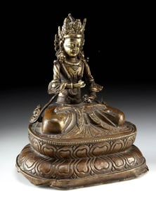 Tibetan Vajrasattva Brass Statue, Heavy Ritual Use!