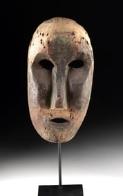 19th C. Nepalese Wood Shaman Mask w/ Trace Pigment