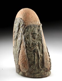 Rare Indian Stone Overlaid with Brass Deity Panels