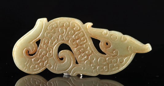 Chinese Eastern Zhou Warring States Jade Dragon Carving