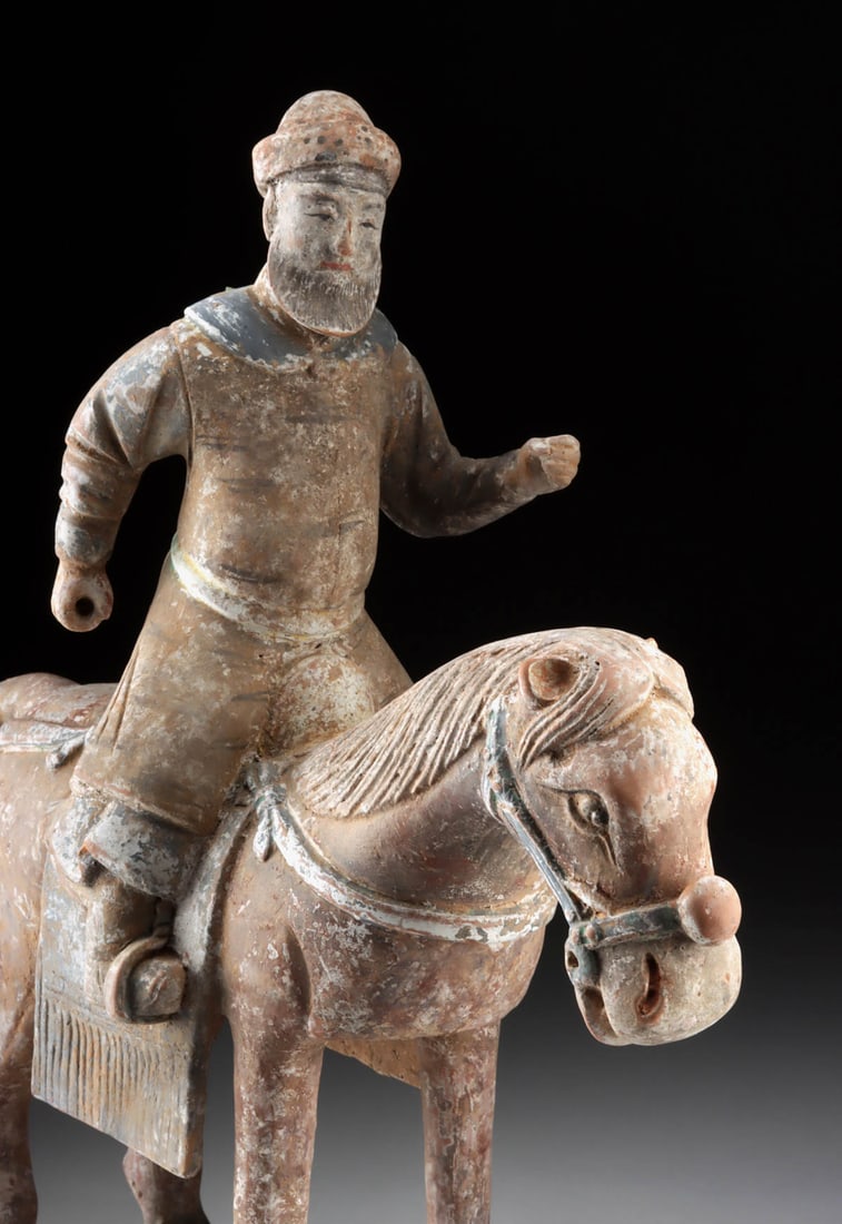 Chinese Ming Dynasty Pottery Horse & Rider (1 of 4)