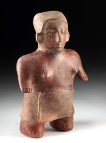 Colima Camala Pottery, Standing Semi-Nude Female Figure