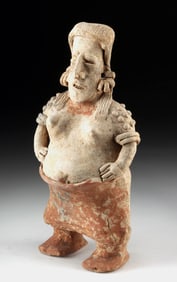 Jalisco Pottery Standing Semi-Nude Pregnant Figure