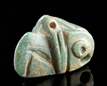 Maya Honduras Greenstone Bird Head Pendant
