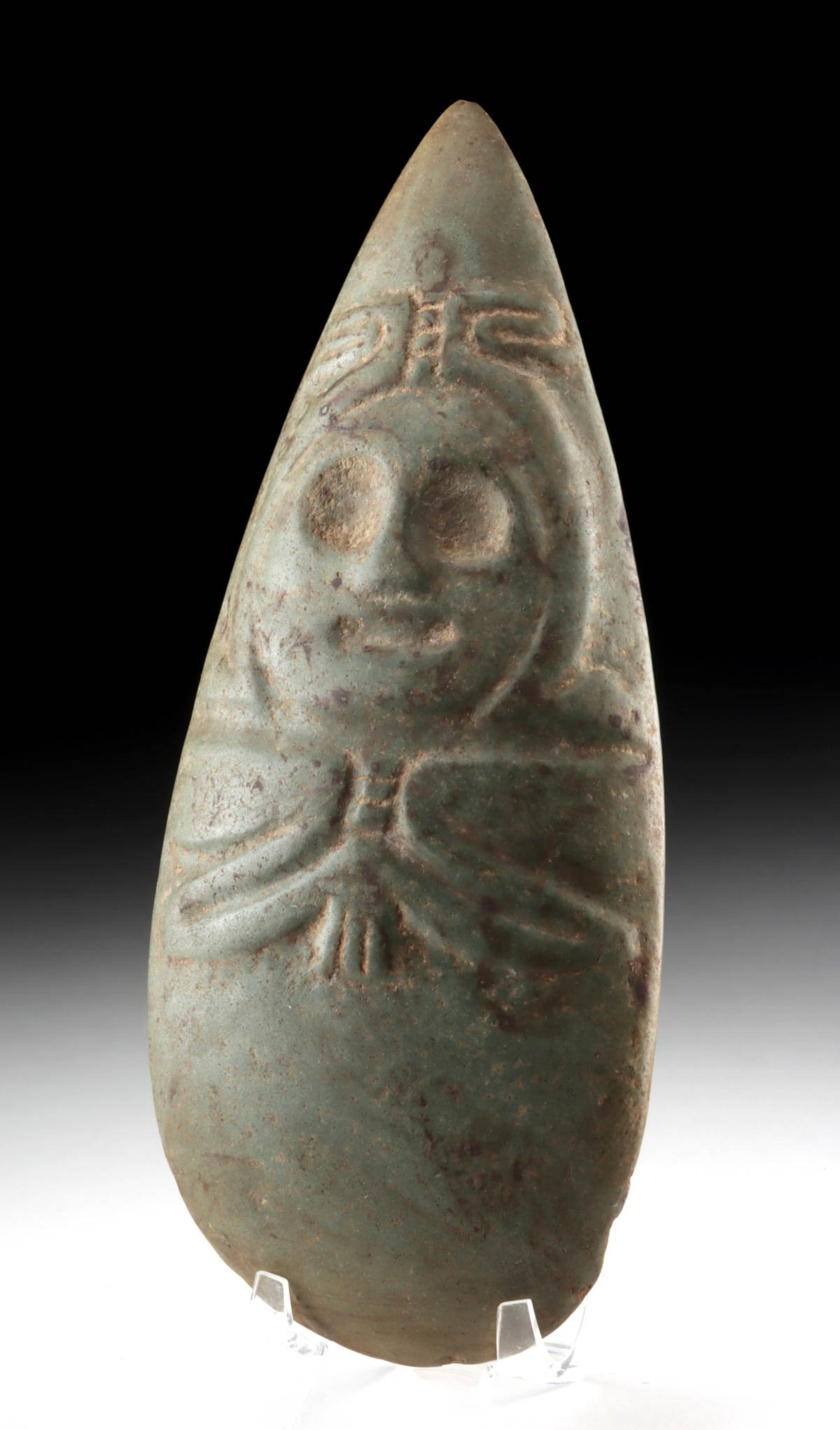 Taino Arawak Decorated Stone Figural Celt (1 of 2)