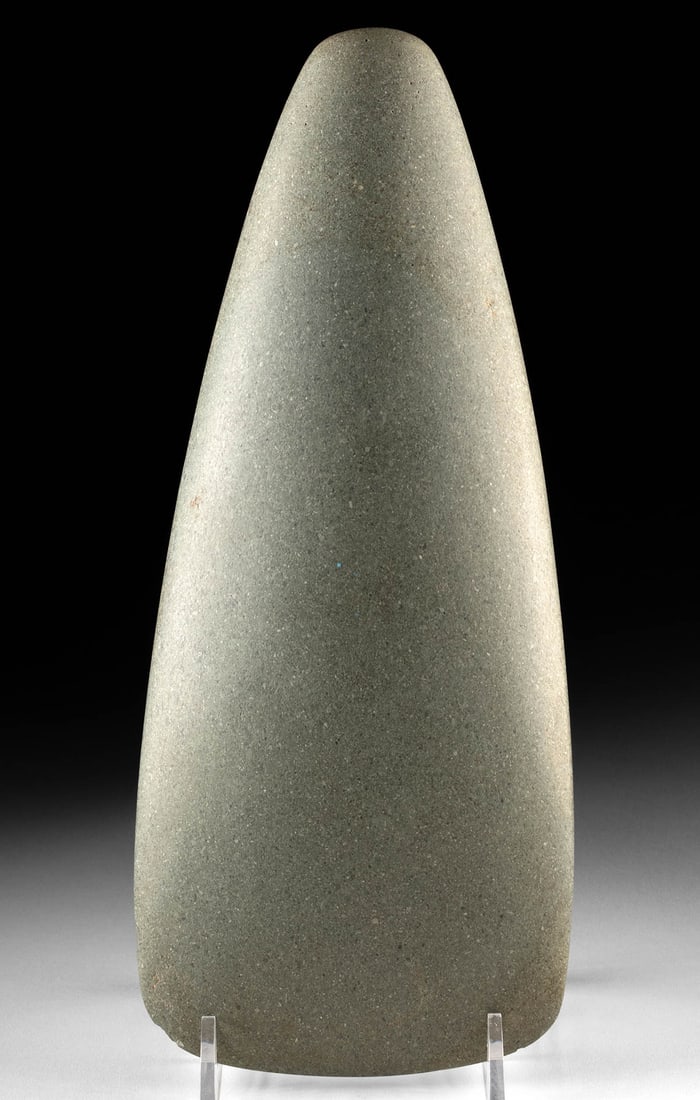 Taino Greenstone Celt - Petaloid Ceremonial Axe (1 of 2)