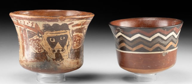 Nazca Polychrome Vessels - Underworld Deity Motif
