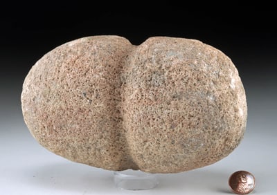 Ancient Native American Grooved Hammer Stone Tool