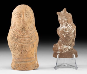 Phoenician Pottery Fertility Idol & Hellenistic Pan