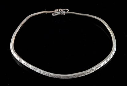 Thracian Silver Torque Bracelet w/ Incised Decoration