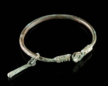 Roman Brass Bracelet with Bronze Pendant
