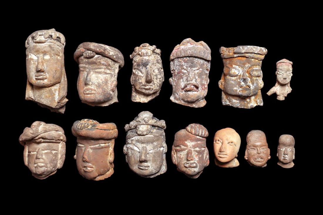 Olmec / Tlatilco Pottery Heads & One Huastec (13) (1 of 4)