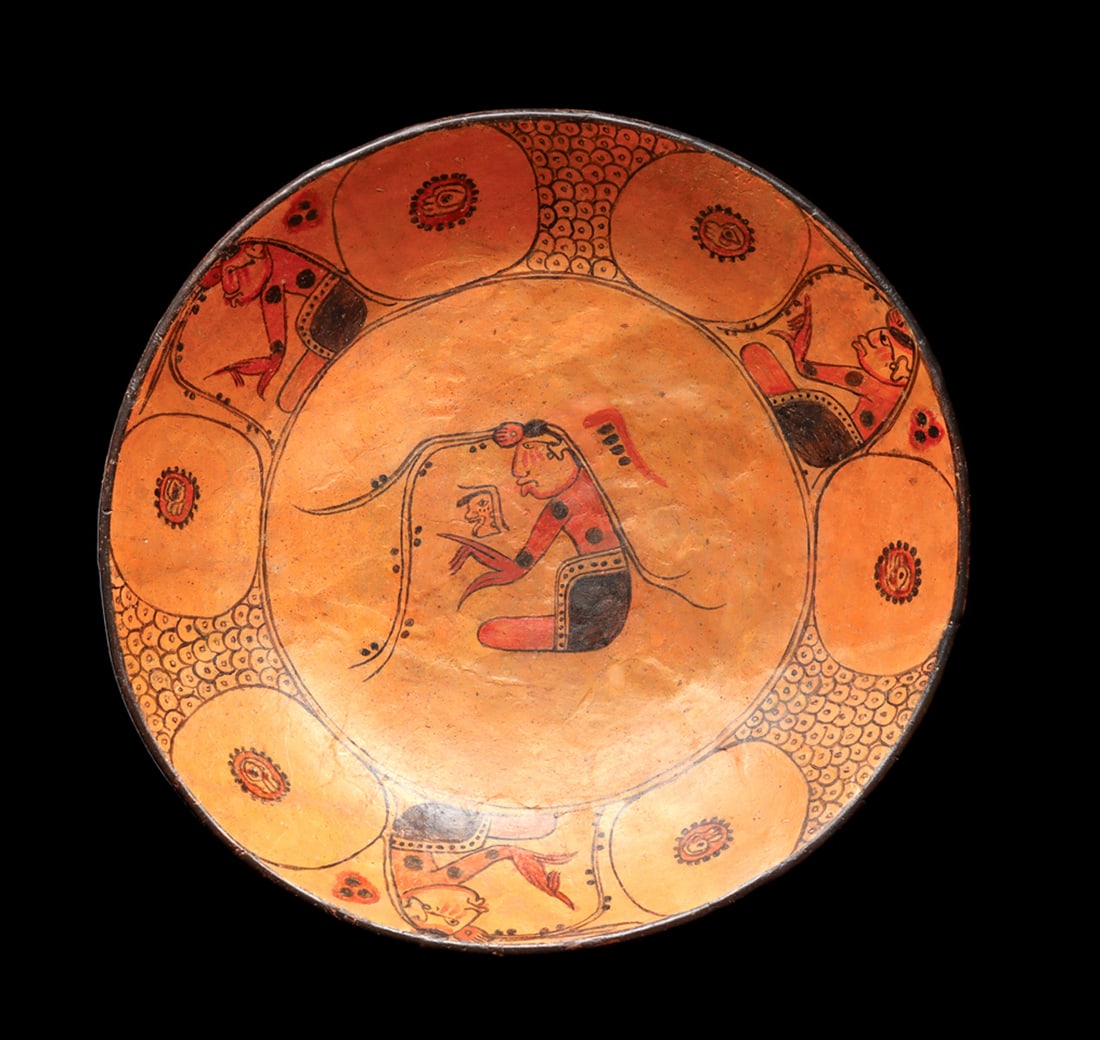 Maya Polychrome Decorated Plate (1 of 4)